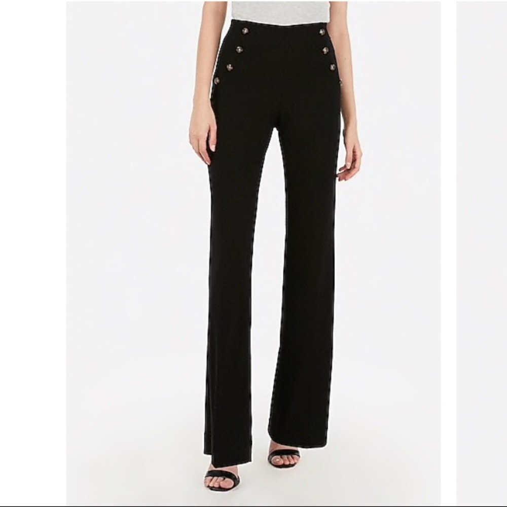 EXPRESS High Waisted Button Front Trouser Pant